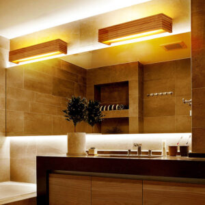 Bathroom Led Mirror Front Lamp Solid Wood