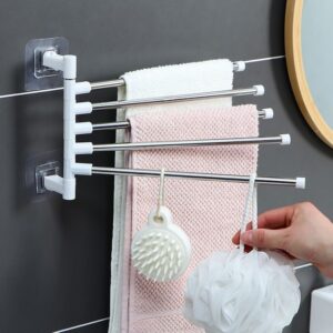 Bathroom Punch-free Wall Hanging Rotary Towel Rod